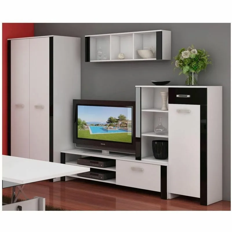 BA-GS117559-4 Moderni sekcija Hugo 3 su talpiomis lentynomis ir spintelėmis