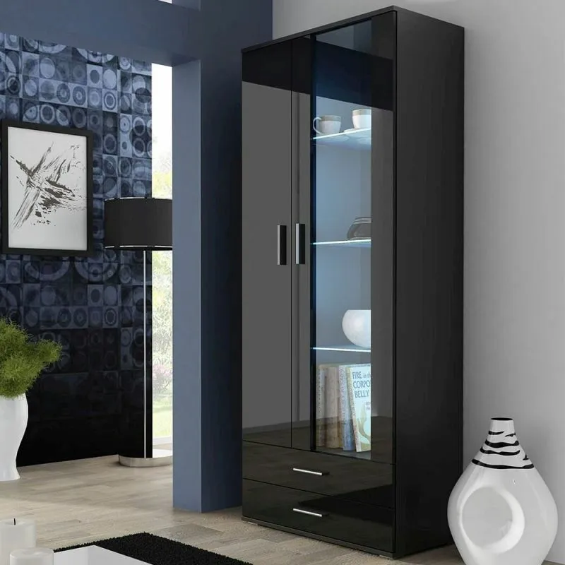 BA-GS118286-4 Soho S6 vitrina su dviem durelėmis ir dviem stalčiais