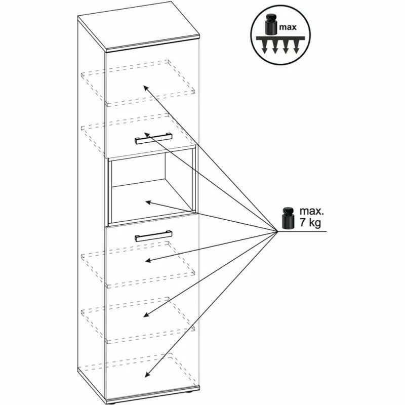 BA-GS125591-2 Moderni balta spinta Amazon 10 su dviem durimis
