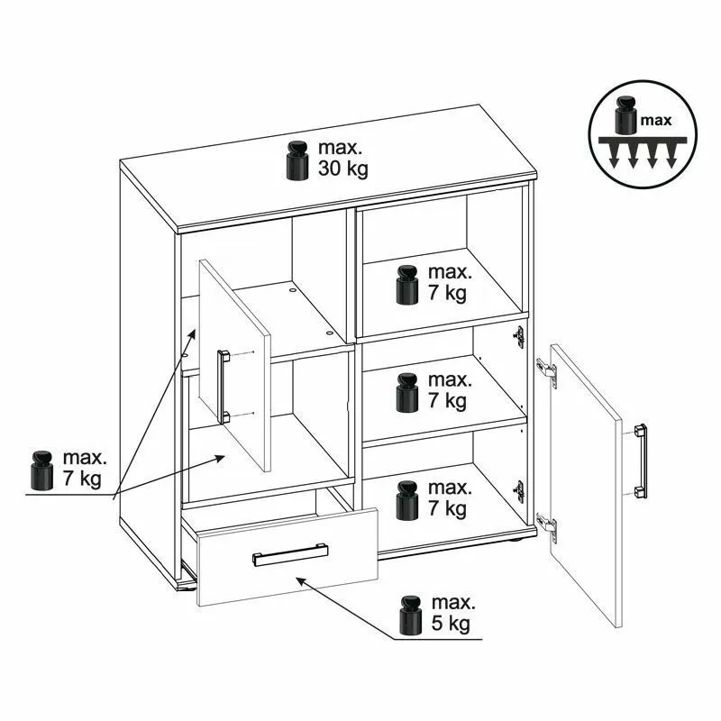 BA-GS125600-2 Stilinga komoda Amazon 36 su moderniu dizainu