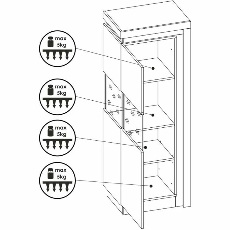 BA-GS129354-2 Elegantiška vitrina Lyon LYOV01 su stiklinėmis durelėmis