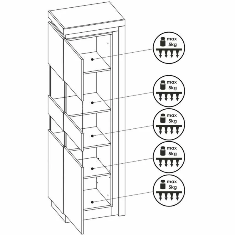 BA-GS129358-2 Elegantiška vitrina Lyon LYOV03 su stiklinėmis durelėmis
