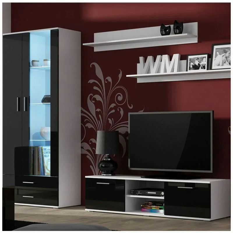 BA-GS132451-2 Moderni sekcija Soho 11 LED su stiklinėmis vitrinomis