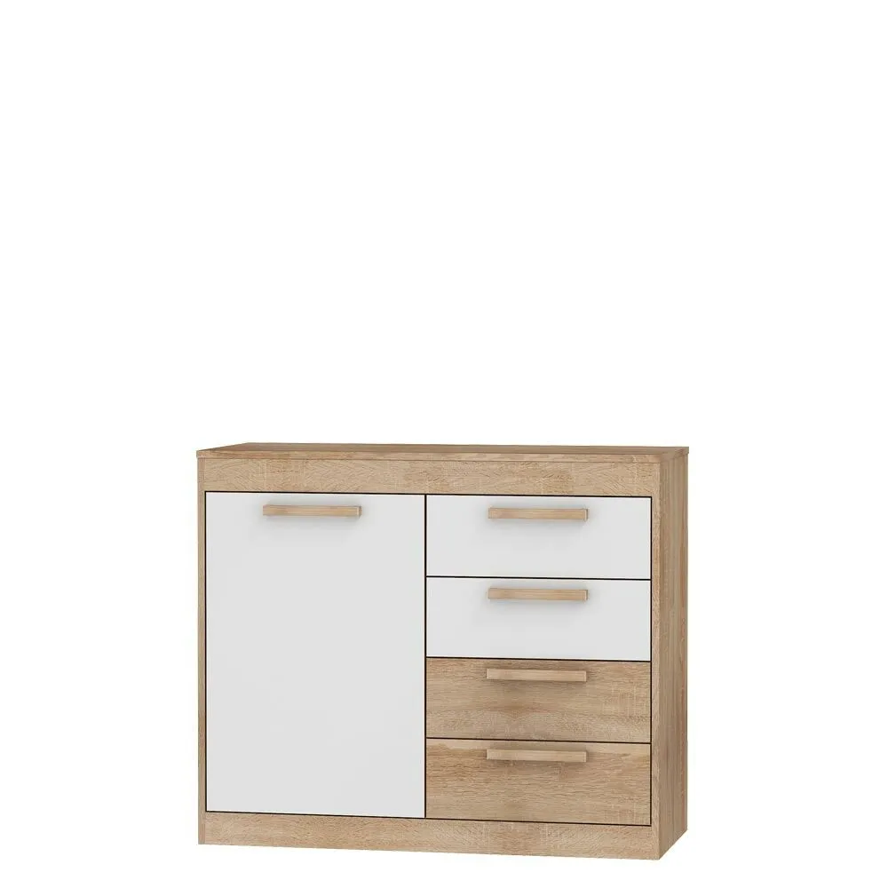 BA-GS138403-3 Moderni komoda Maximus MXS-07 su keturiais stalčiais ir durelėmis