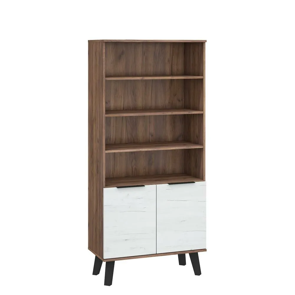 BA-GS138505-3 Moderni lentyna Sven SVN-08 su medžio ir metalo dizainu
