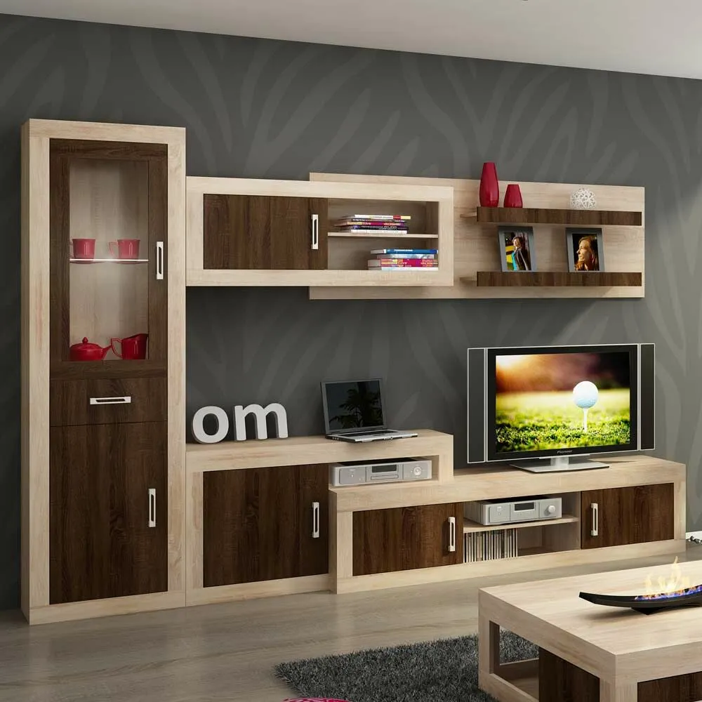 BA-GS138527-3 Moderni sekcija Verin komplektas 7 su lentynomis ir spintele