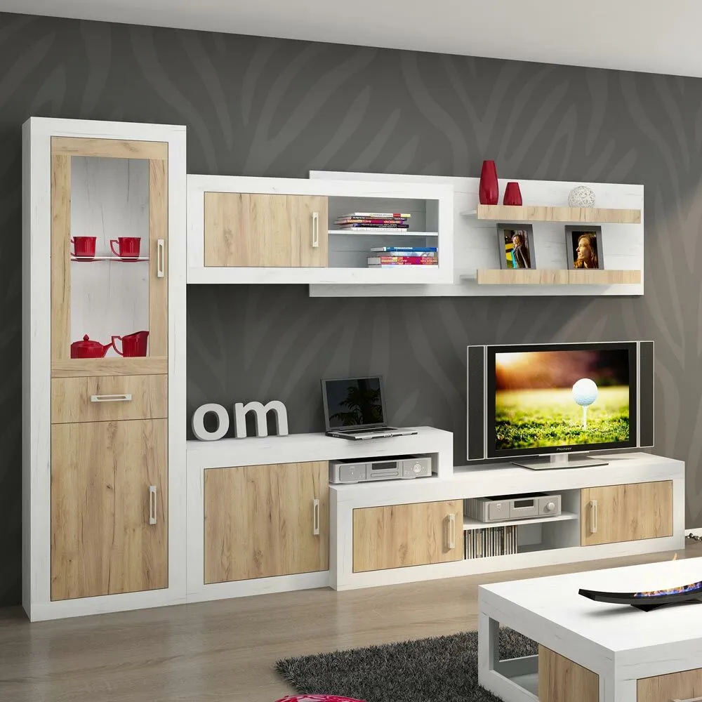 BA-GS138527-5 Moderni sekcija komplektas 7 Verin su vitrininėmis spintomis