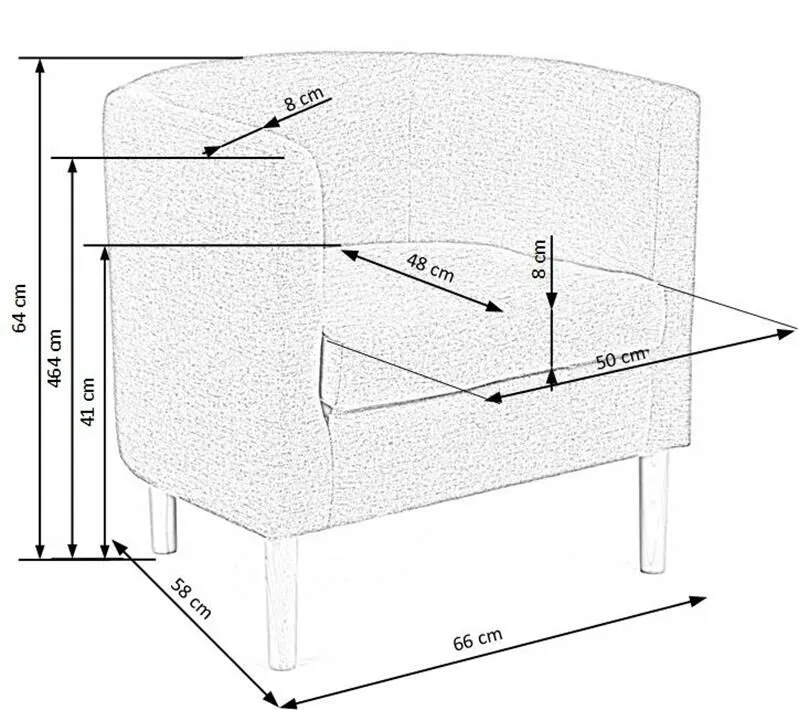 BA-HA105417-6 Stilingas fotelis HA105417 su minkštu audiniu