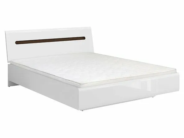 BA-IK100502-4 Balta LOZ/160-BI/BIP lova su minkštu galvūgaliu