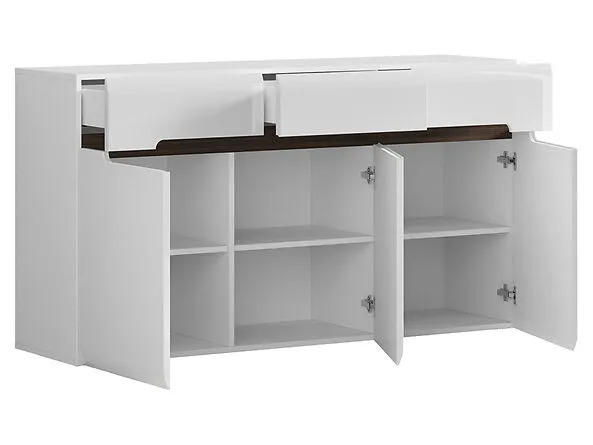 BA-IK100506-3 Balta komoda 3D3S/8/15-BI/BIP su stalčiais