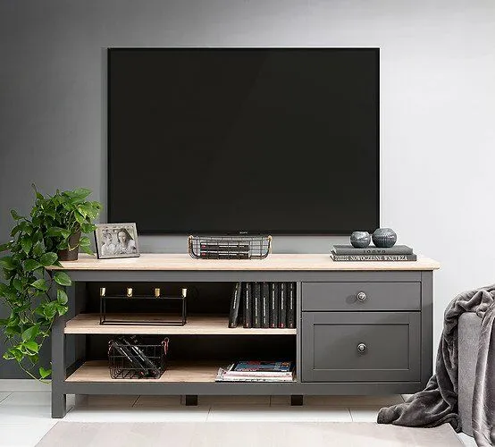 BA-IK100511-4 Modernus TV staliukas 1D1S su lentynomis ir durelėmis
