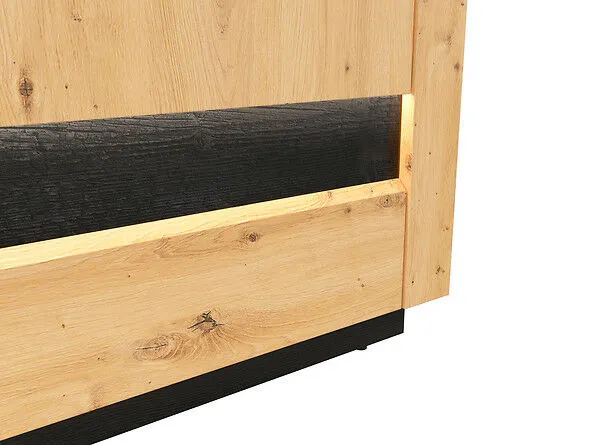 BA-IK100521-4 Moderni juoda trijų durų spintelė su stalčiais
