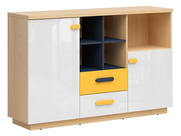 BA-IK100541-2 Moderni komoda 2D2S Dana su juodomis detalėmis