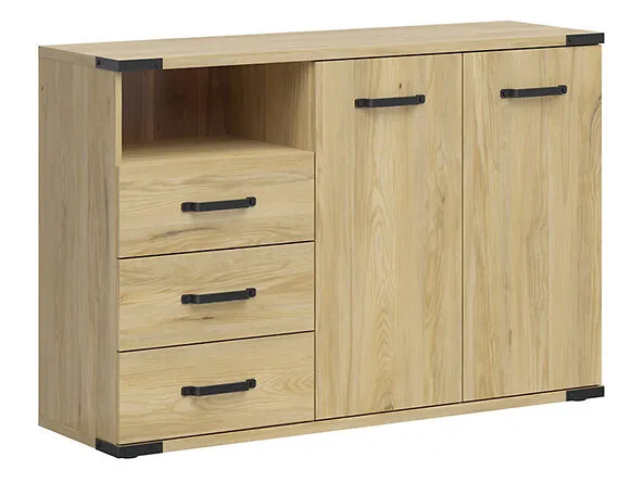 BA-IK100551-2 Moderni komoda 2D3S-JBE su dviem durimis ir trimis stalčiais