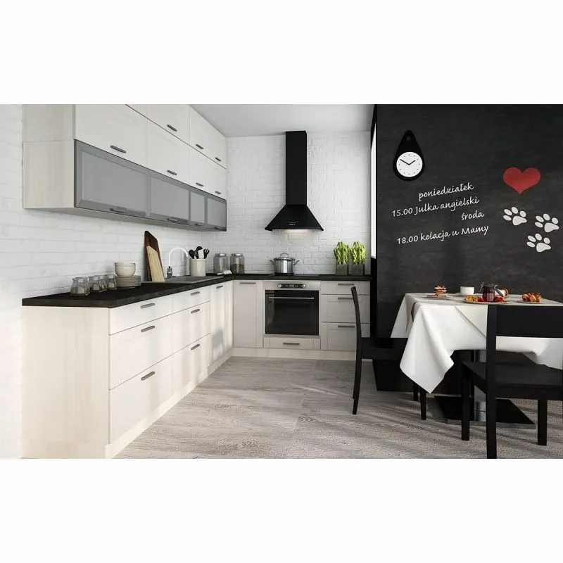 BA-KB100097-3 Modernus Titanium virtuvės komplektas su elegantišku dizainu