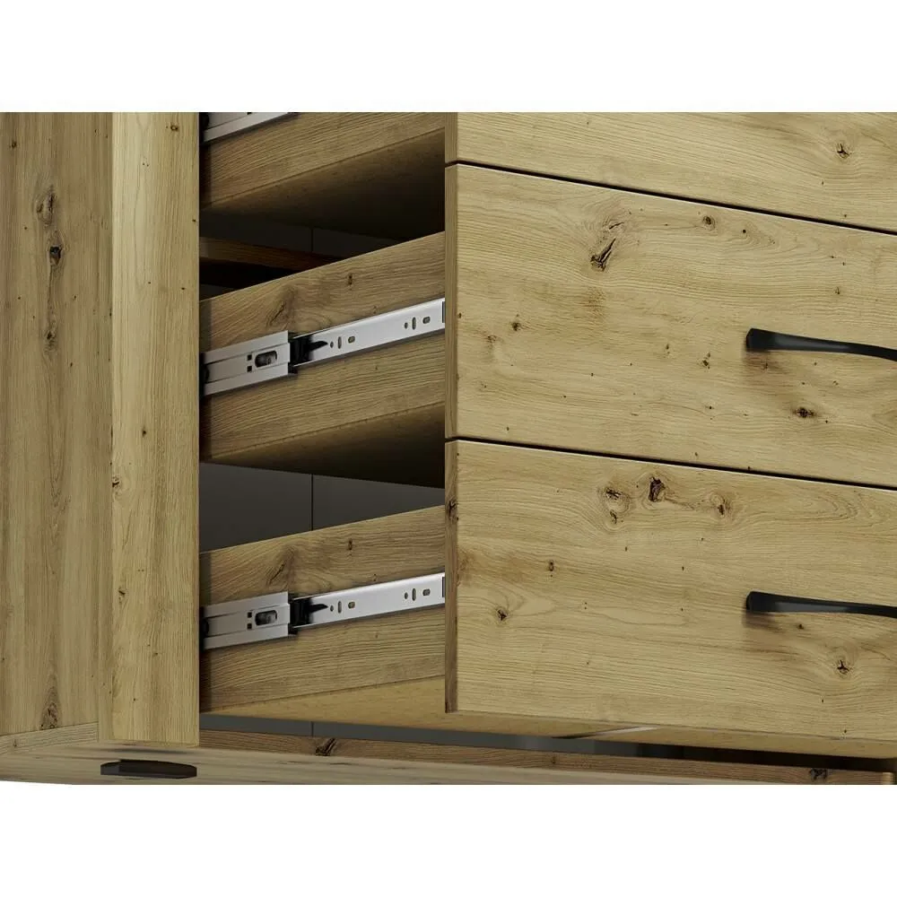 BA-SG100262-6 Moderni komoda ARTIS 09 su elegantiškomis juodomis detalėmis