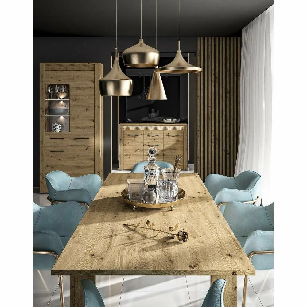 BA-SG100263-6 Moderni balta komoda ARTIS 10 su juodomis rankenėlėmis