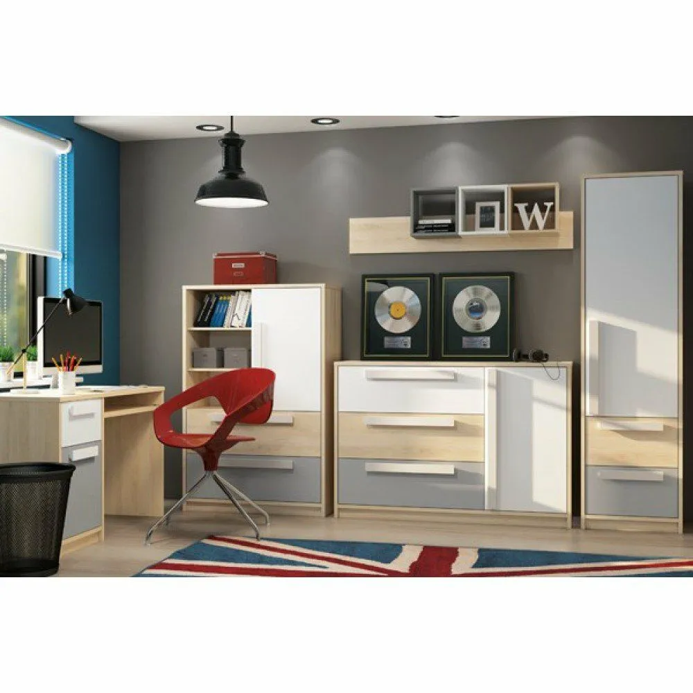 BA-SG100747-2 Moderni komoda DROP 07 su šviesiu medžio dekoru