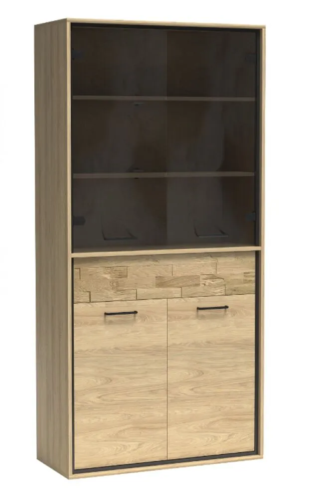 BA-SG101697-3 Moderni vitrina SG101697 su stiklinėmis durelėmis ir lentynomis
