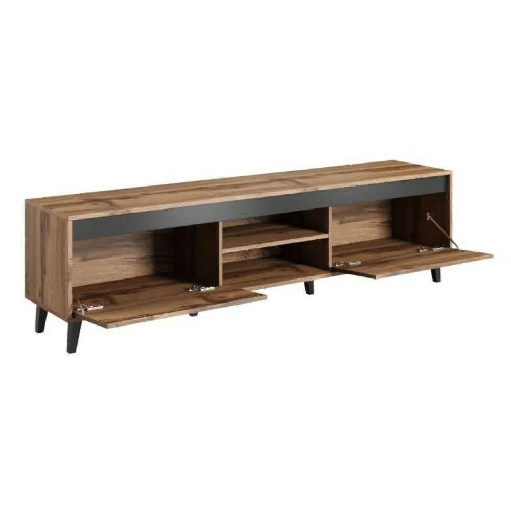 BA-SG101835-3 Moderni TV spintelė NORD II su medžio apdaila
