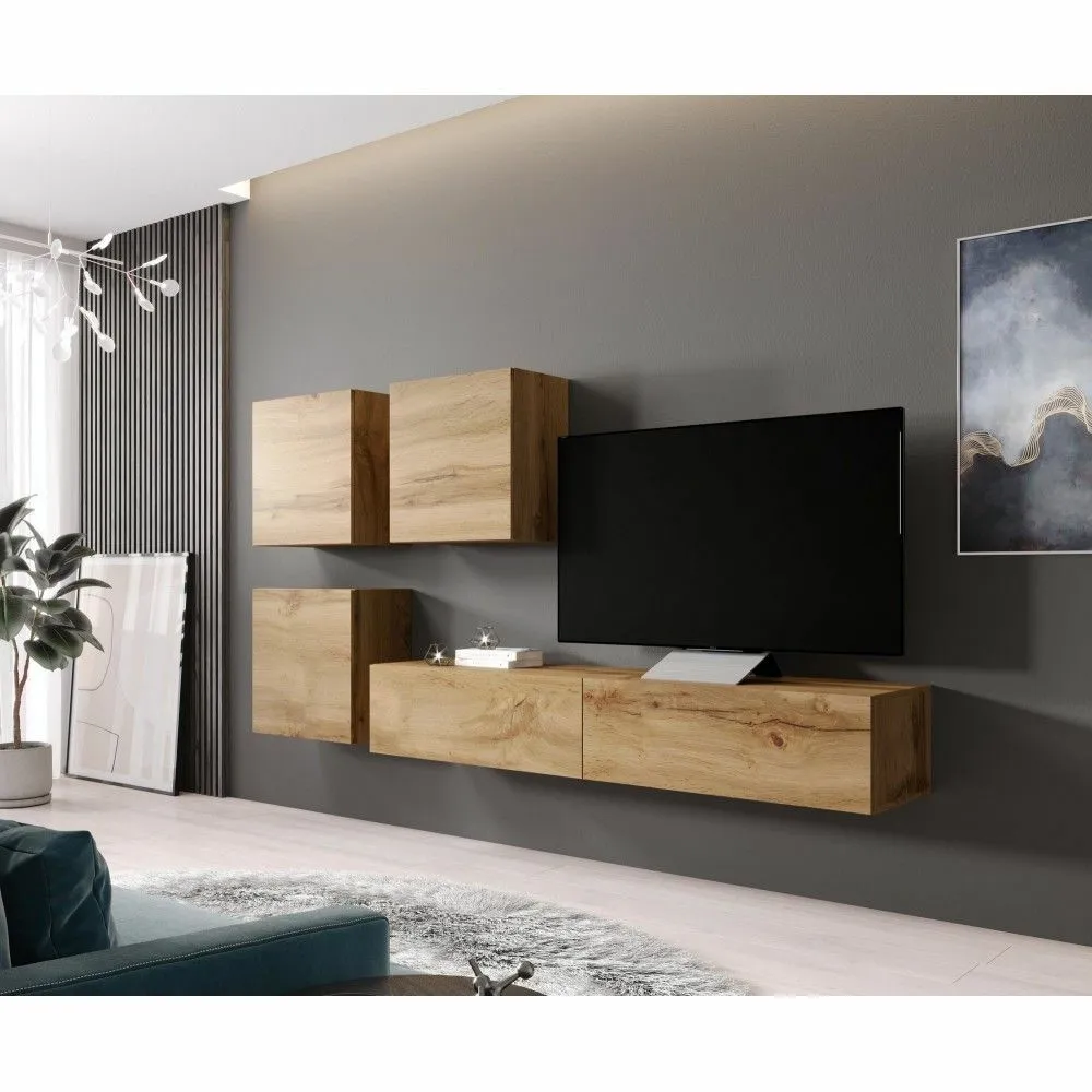 BA-SG102742-4 Pakabinama TV spintelė VIGO 180 votan moderniame interjere