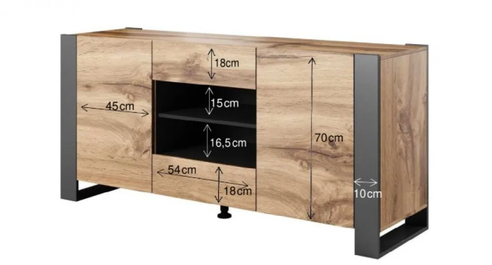BA-SG102856-4 Stilinga WOOD komoda su medžio imitacijos apdaila