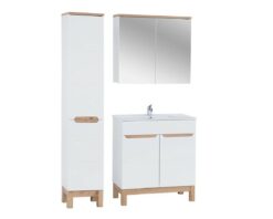Komplektas 80cm su praustuvu , spintelė su veidrodžiu