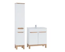 Komplektas 80cm su praustuvu ir spintelė