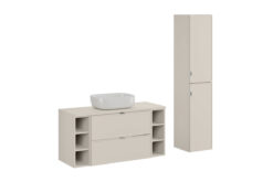 Komplektas 120 cm su stalviršiu, praustuvė Smile ir spintelė aukšta