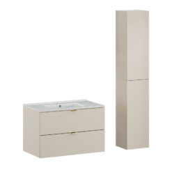 Komplektas 80cm su praustuvu Lava ir spintelė