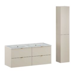 Komplektas 120 cm su praustuvu Lava ir spintelė aukšta