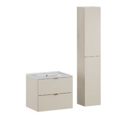 Komplektas 60 cm su praustuvu Lava ir spintelė aukšta
