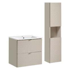 Komplektas 60 cm su praustuvu Dance ir spintelė aukšta