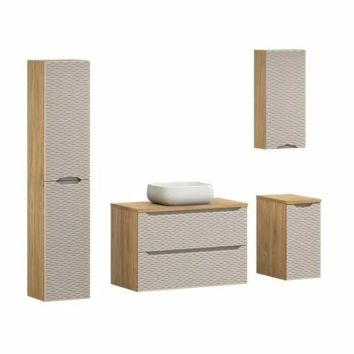 Komplektas 90cm su stalviršiu , praustuvu Nika ir spintelė