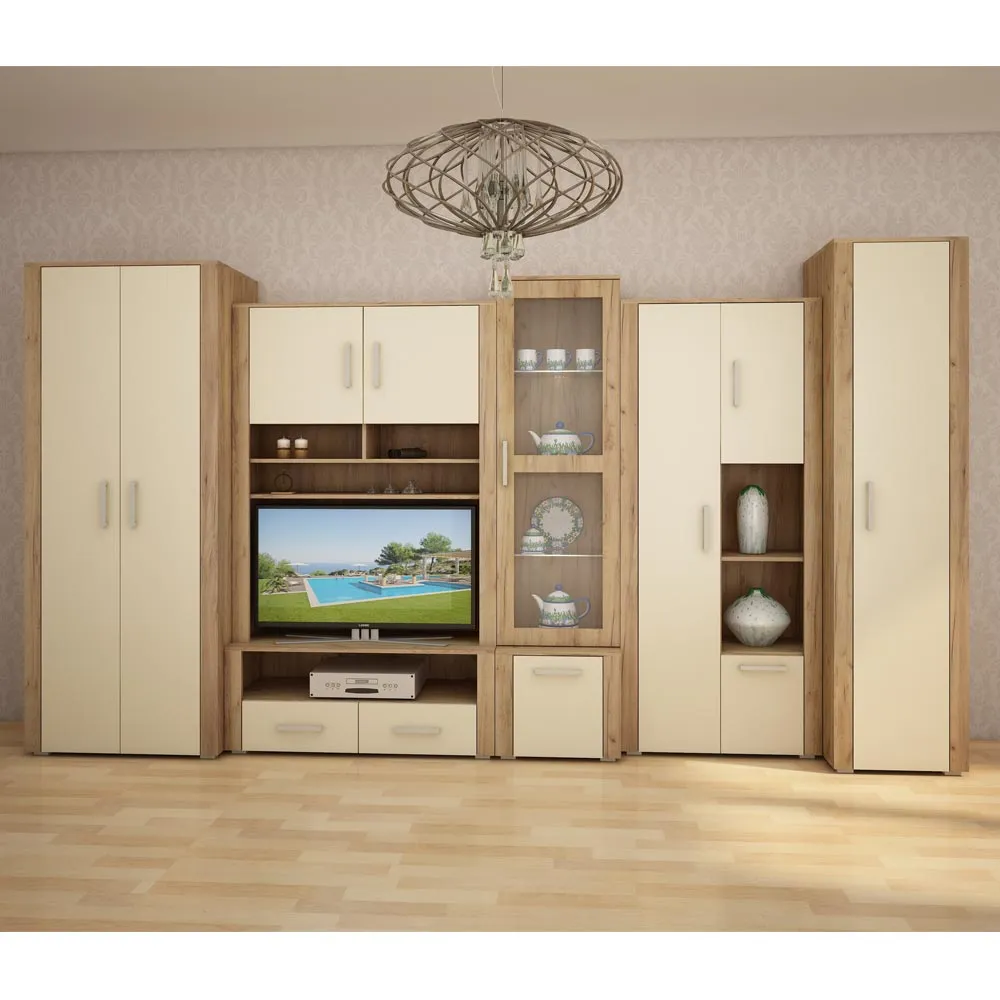 ba-gs1023583 Šviesi sekcija Notti 3 su vitrininėmis spintomis