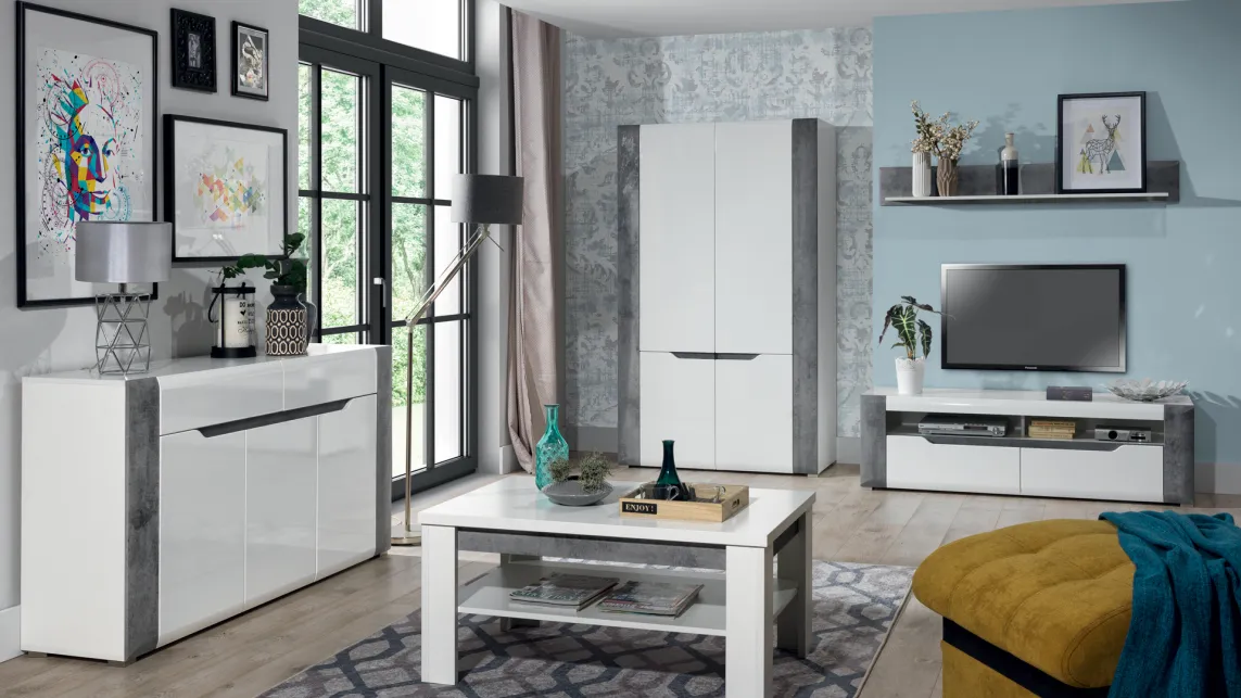 ba-ik1000383 Moderni komoda B4 su keliomis talpiomis stalčių eilėmis