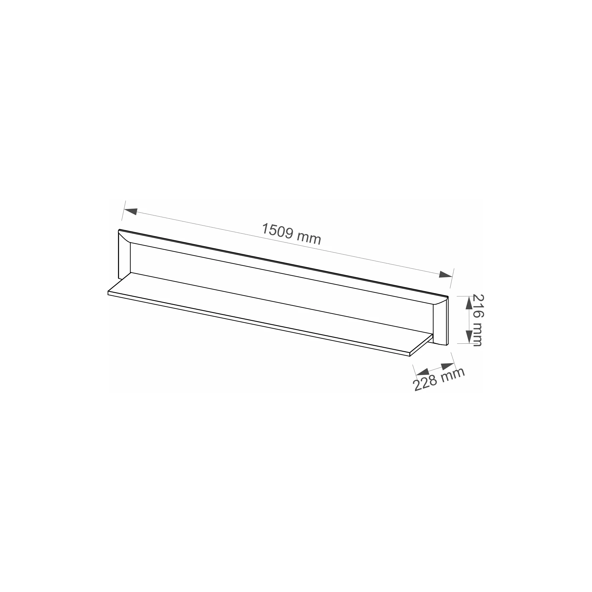 ba-ik100055 Moderni lentyna B8 su minimalistiniu dizainu