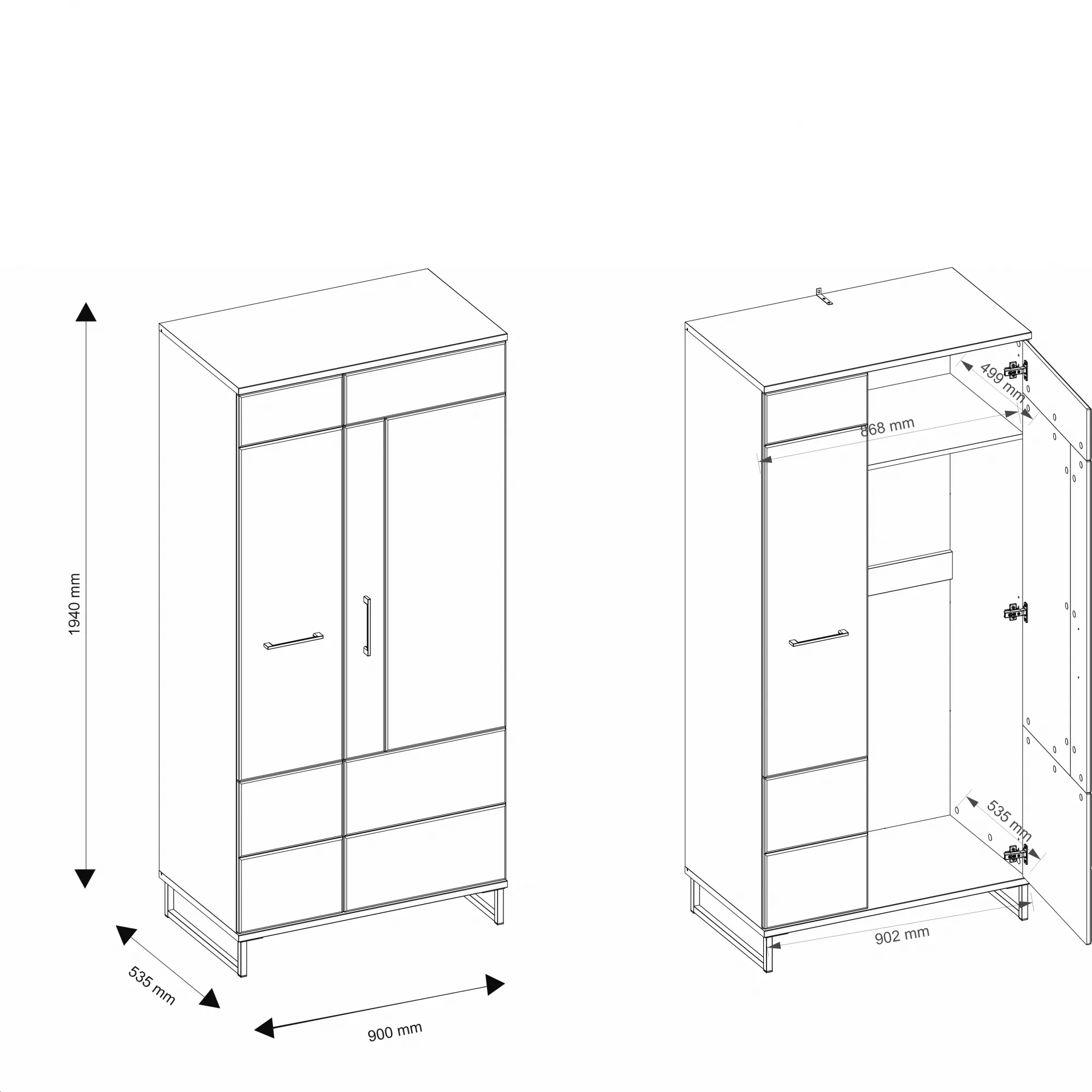 ba-ik100101 Moderni balta spinta IV9 su elegantiškomis durimis