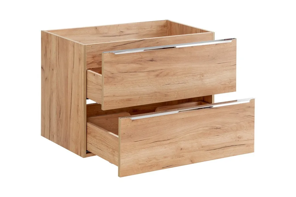 3-44 Moderni vonios spintelė praustuvui Capri Oak su stalčiais