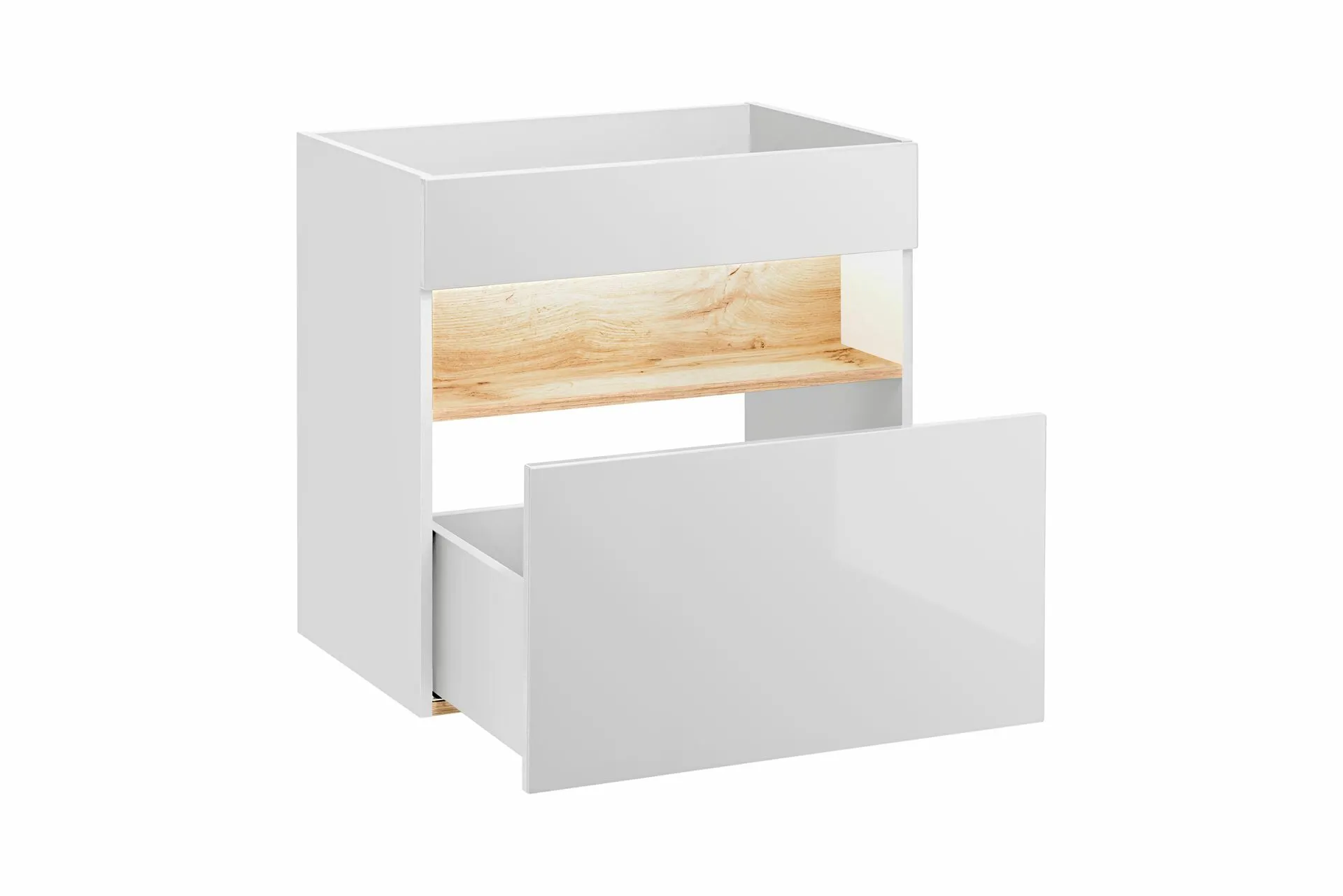 BA-GS2439367-4 Balta vonios spintelė praustuvui BAHAMA WHITE 820 su stalčiais