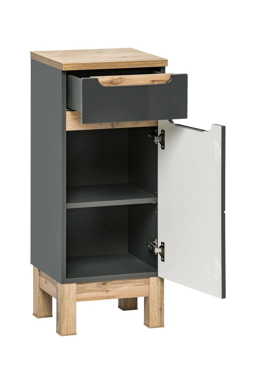 BA-GS2439657-5 Pilkas BALI GREY SET 80 cm lauko baldų komplektas