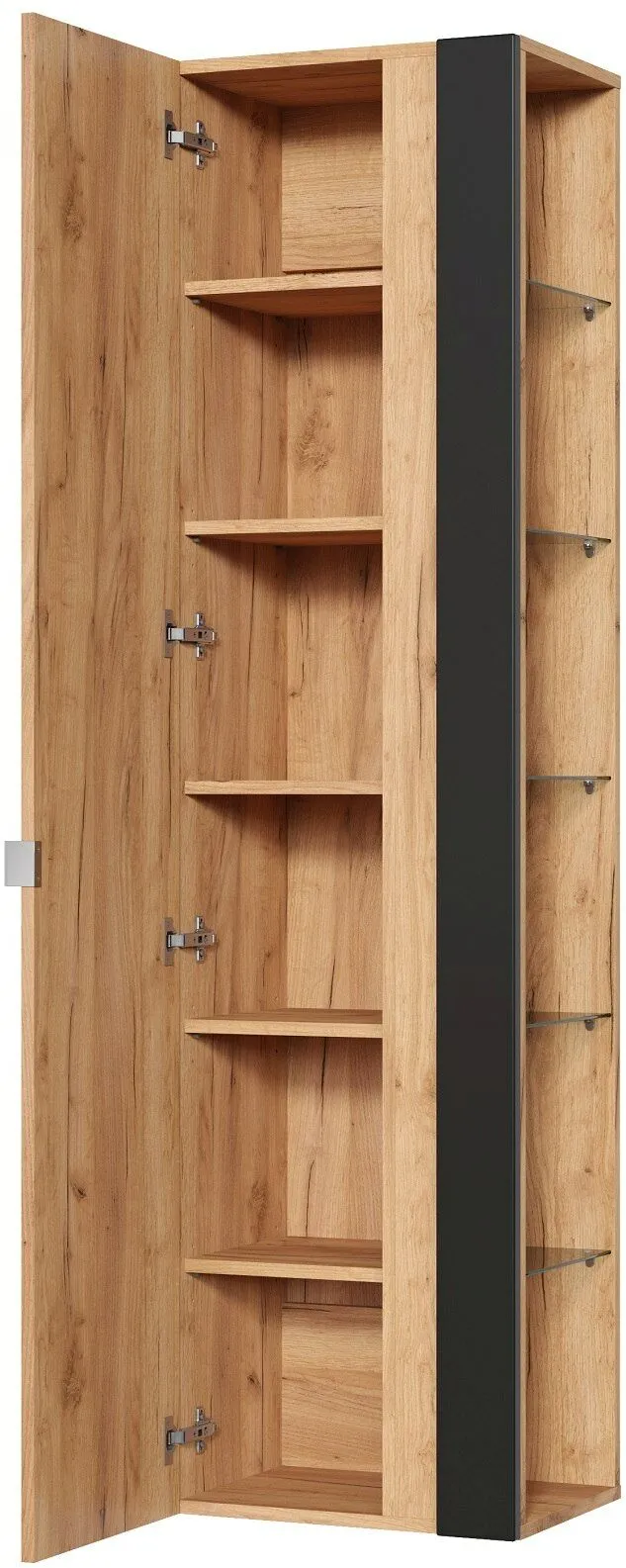 BA-GS2439665-2 Juodas CAPRI vonios praustuvo komplektas 140 cm su spintelėmis