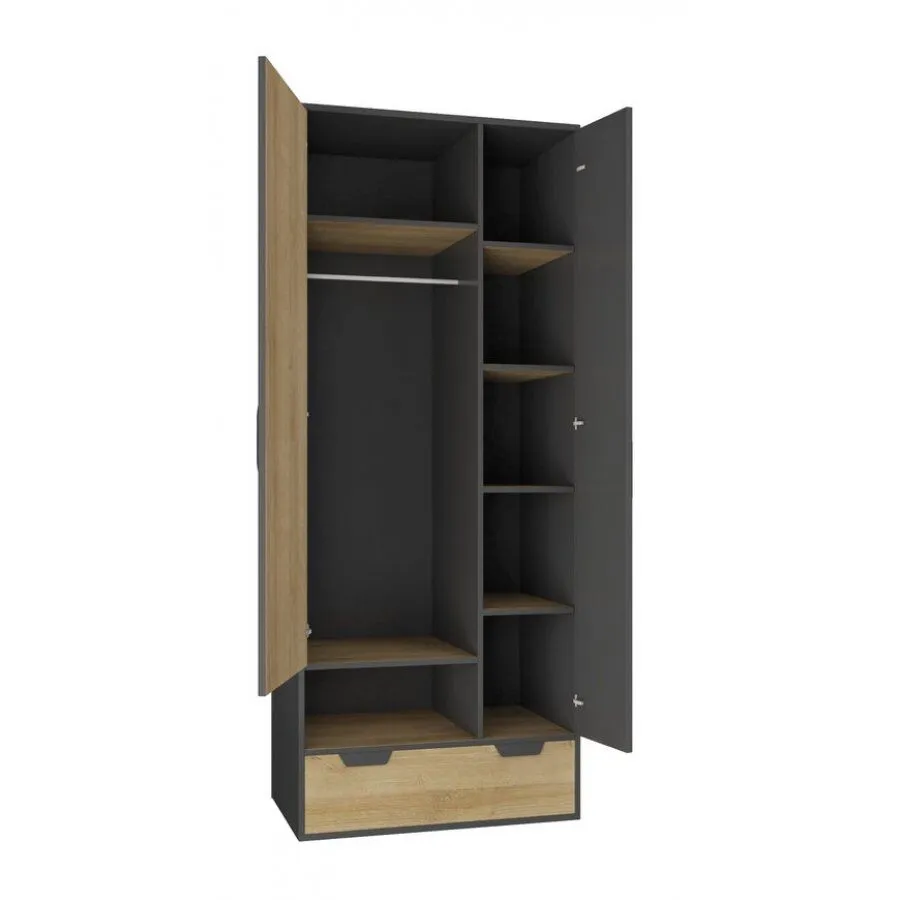 BA-MM102562-2 Moderni spinta su lentynomis ir minimalistiniu dizainu