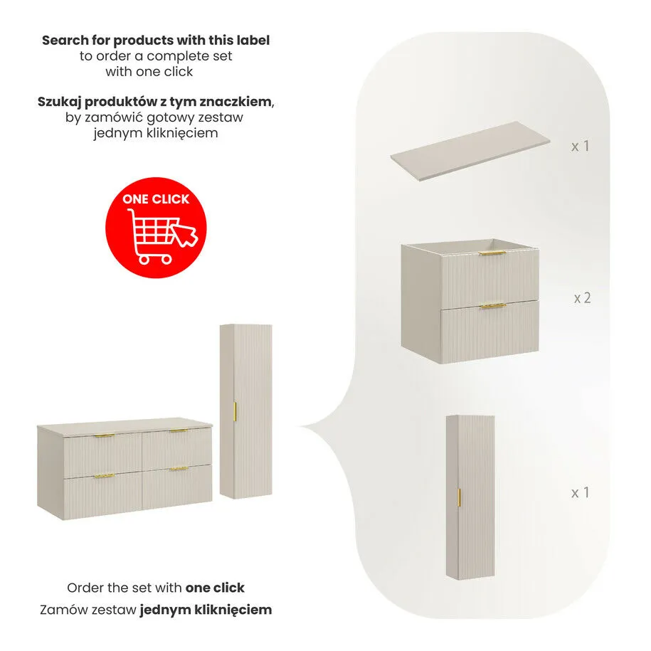 BA-VL100036-3 120 cm komplektas su stalviršiu moderniam vonios interjerui