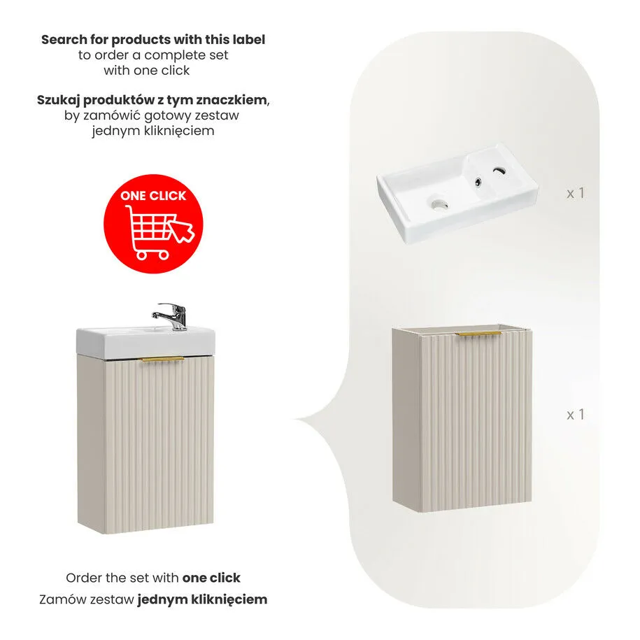 BA-VL100061-3 Vedea 40 cm praustuvo komplektas moderniam vonios kambariui