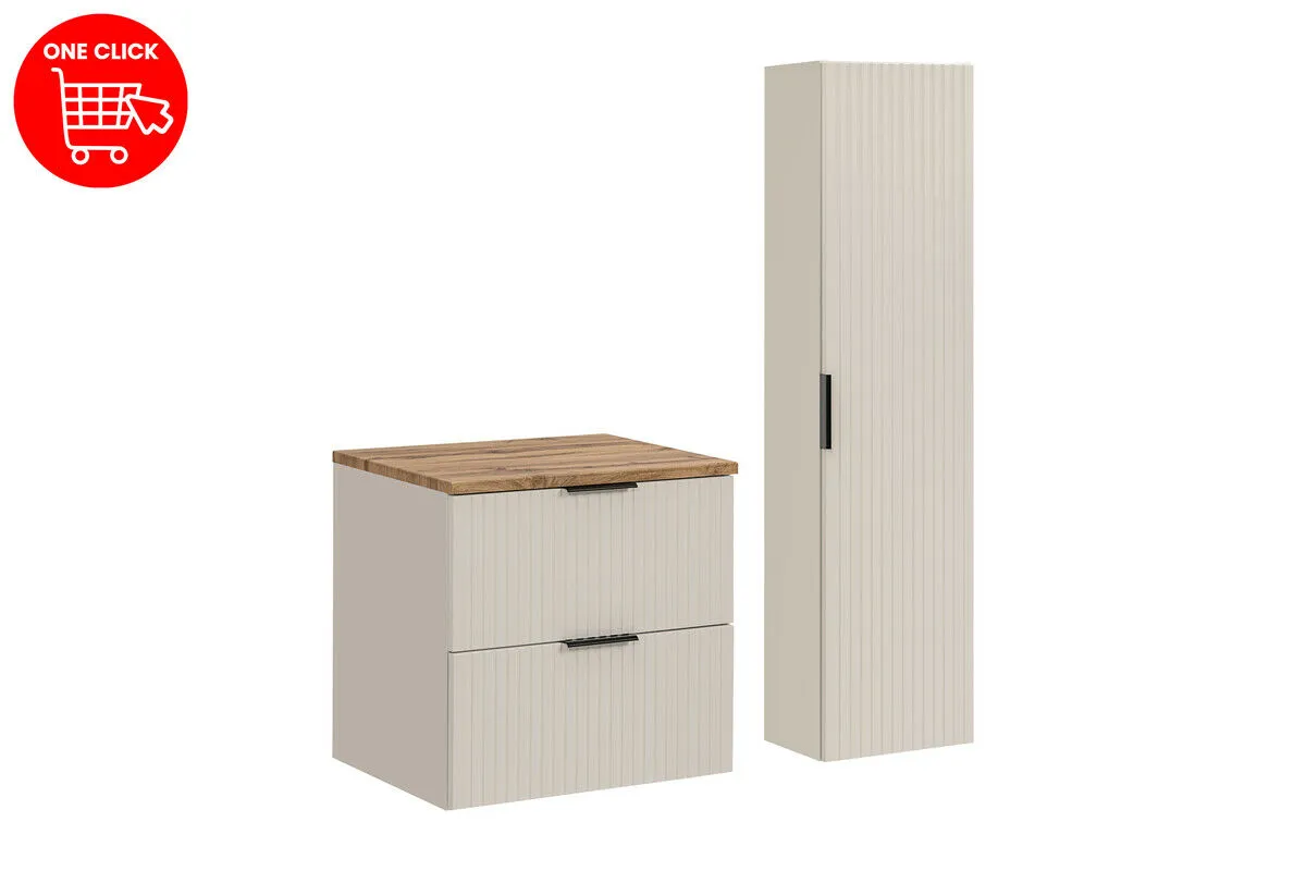 BA-VL100062-2 60 cm komplektas su stalviršiu moderniam vonios interjerui