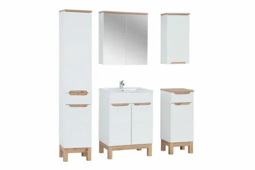 Komplektas 60cm su praustuvu , spintelė su veidrodžiu