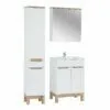 Komplektas 80cm su praustuvu , spintelė su veidrodžiu