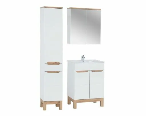 Komplektas 80cm su praustuvu , spintelė su veidrodžiu