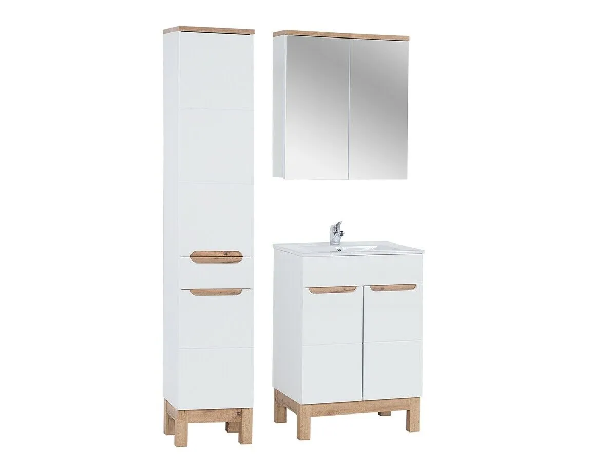 BA-VL100104-1 Komplektas 80cm su praustuvu , spintelė su veidrodžiu